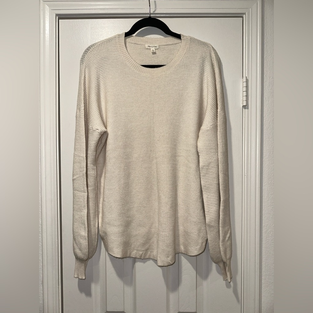 Tea N Rose - Super Soft Waffle Knit Long Sleeve Sweater (Size XL)